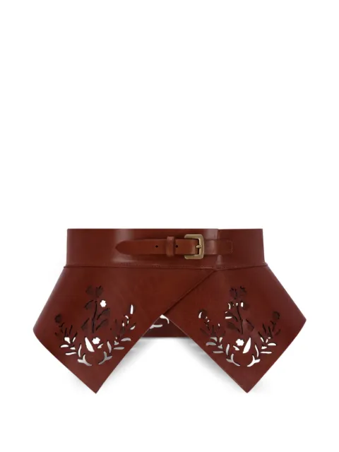 Lela Rose laser-cut floral belt Brown LRR8058