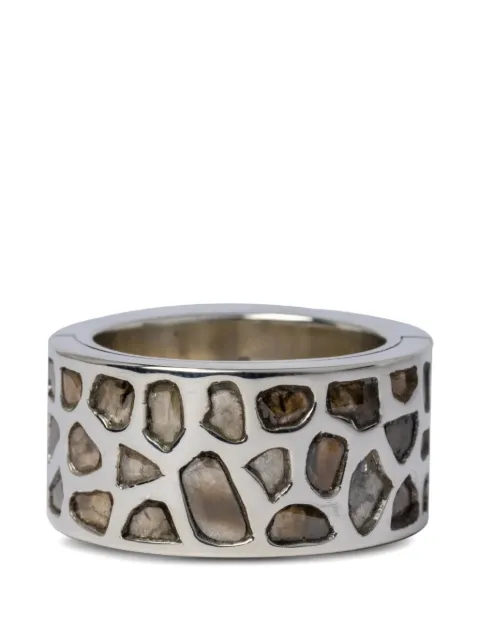 Parts of Four polished diamond ring Silver 180111PADIA
