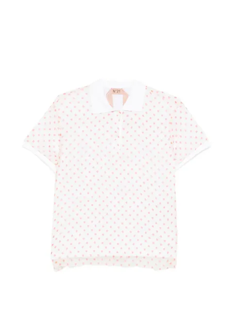 Nº21 polka dot polo shirt White G1415601S1P1