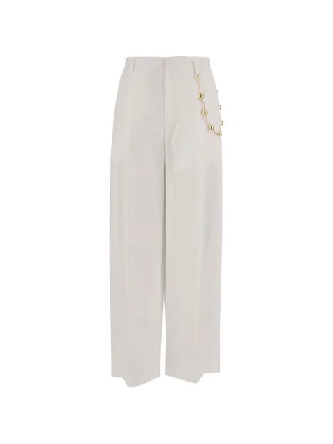 DARKPARK Danielle chain-detail palazzo pants White WTR49SFAC148