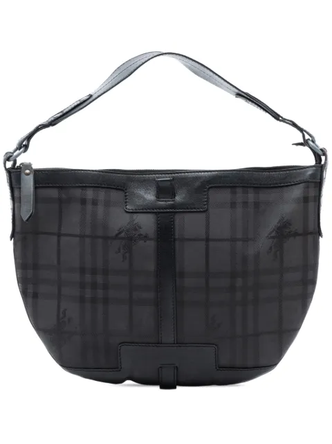 Burberry Pre-Owned 2000-2017 Haymarket Check Coated Canvas hobo bag Black QLIYTRGW3H3W7JPL