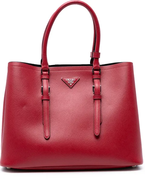 Prada Pre-Owned 2000-2013 Medium Saffiano Cuir Double Handle satchel Red HWUAQ43Y3X8RHBVO