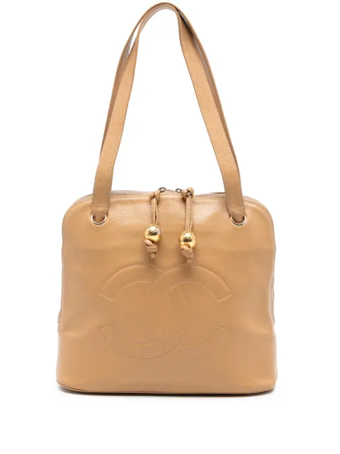 CHANEL Pre-Owned 1991-1994 CC Caviar Two Way Zip shoulder bag Brown 55OU8WXP1KWTFDOG