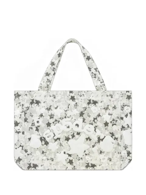SP5DER Star Camo Beluga AOP tote bag White SP5DER401