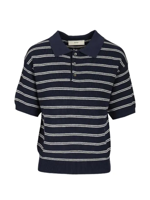 DUNST striped short-sleeve knit polo Blue UDSW6B121N2