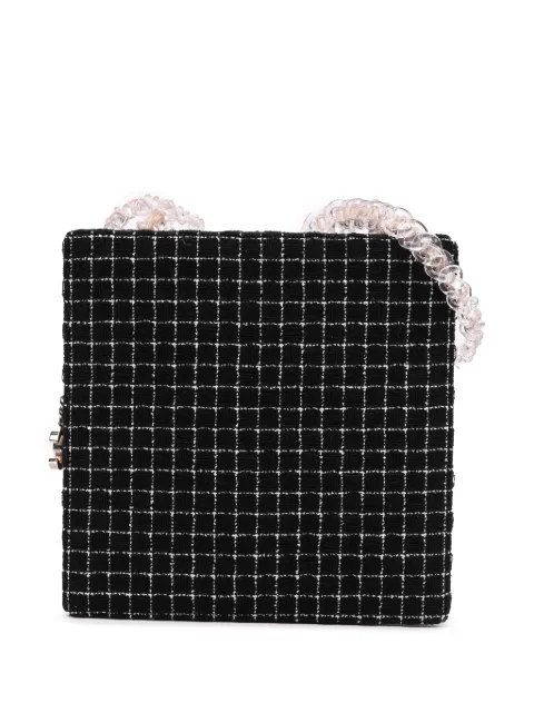 CHANEL Pre-Owned 2016-2017 Tweed and Resin Zipped Chain Shopping Bag crossbody bag Black EBD7VALQ8PHIDC8Y
