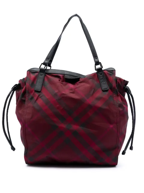 Burberry Pre-Owned 2000-2017 Supernova Check Nylon Buckleigh tote bag Red CBIHBKVQ59QQFRZQ