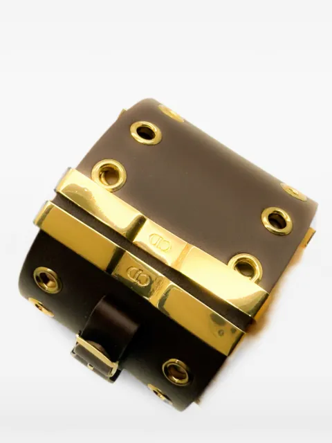 Christian Dior Pre-Owned 1980s Logo buckle cuff Brown CDLEATHERCUFF
