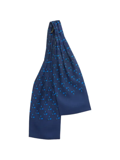 Hermès Pre-Owned 2000s Horses-print silk scarf Blue 15016444