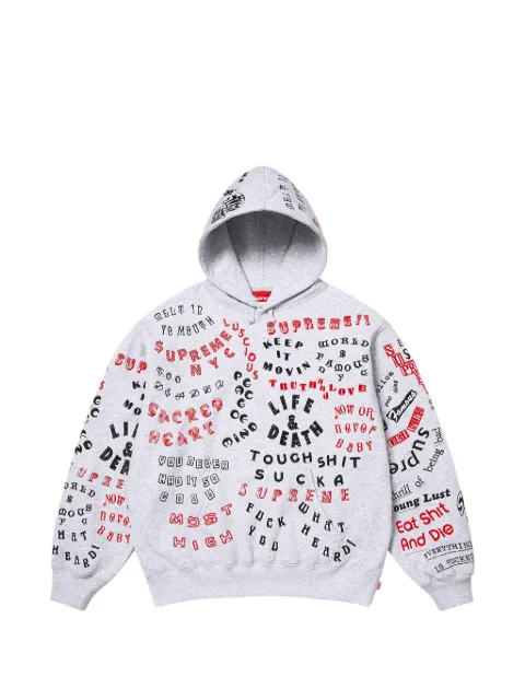 Supreme Too Deadly graphic-print hoodie Grey SU27291