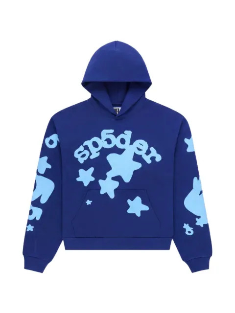 SP5DER Beluga graphic-print hoodie Blue SP5DER399