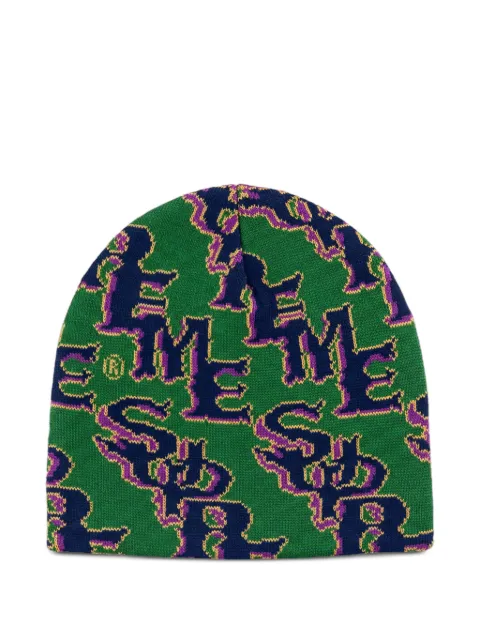 Supreme Slanted Gothic outline beanie Green SU27274