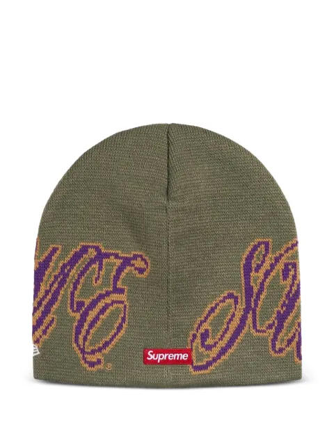 Supreme x New Era cursive beanie hat Green SU27255