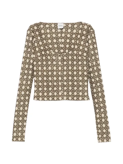 Nanushka cropped geometric-print cardigan Neutrals NW26SSTP22776