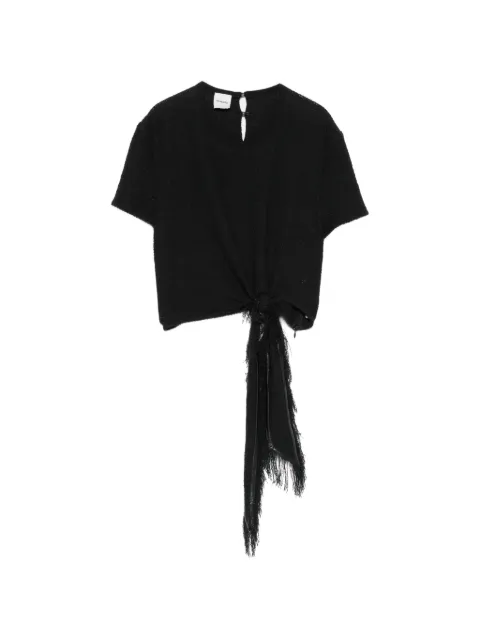 Nanushka Mariel ruched-front crop top Black NW26SSTP28499