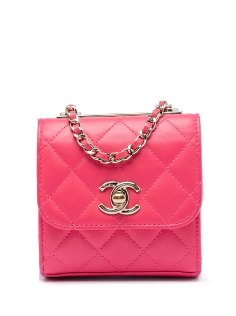 CHANEL Pre-Owned 2020 Mini Quilted Lambskin Trendy CC Clutch With Chain crossbody bag Pink 42IUBDAI4K89JXB4