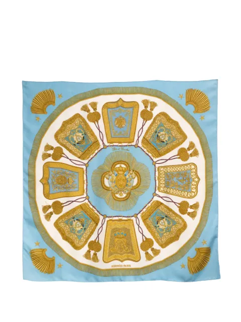 Hermès Pre-Owned 1987 Poste et Cavalerie silk scarf Blue 15016439