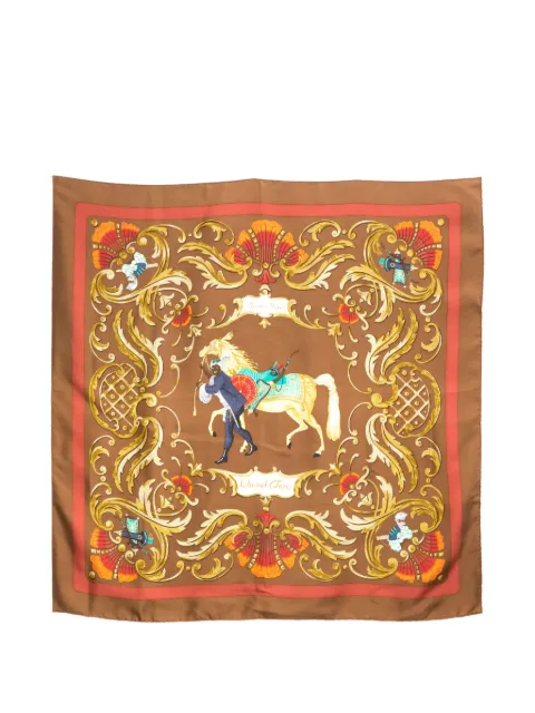 Hermès Pre-Owned 1989 Cheval Turc silk scarf Brown 15016437
