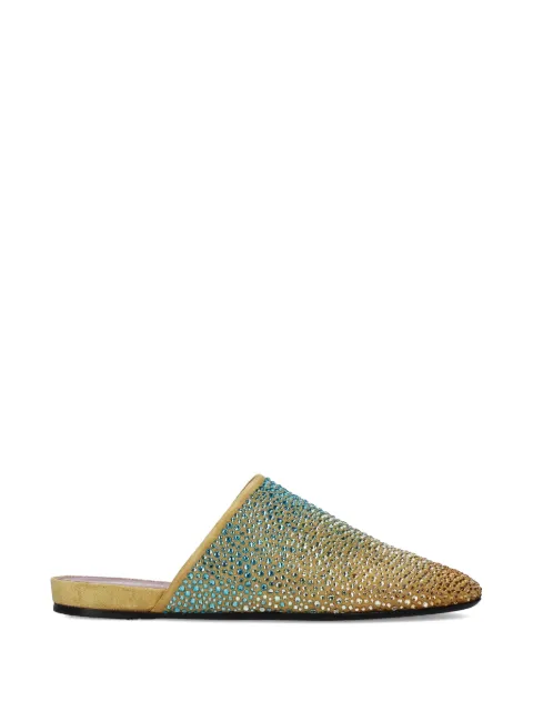 Premiata rhinestone embellished mules Gold M7009CROSTASTRASSGIUNCOSFUMTOP