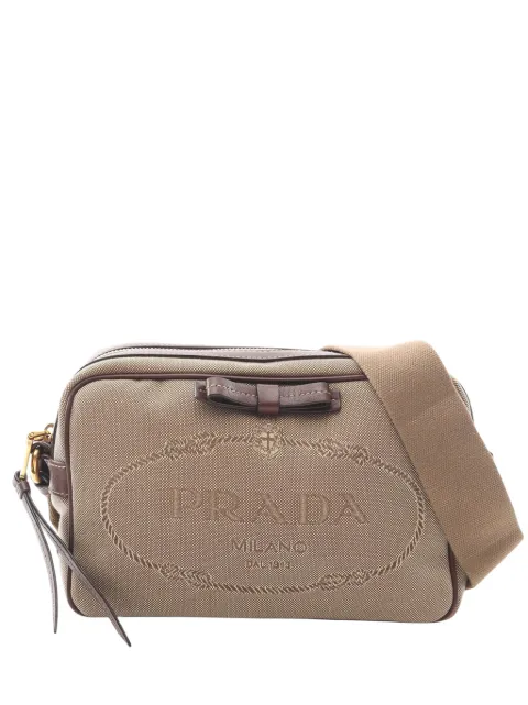 Prada Pre-Owned 2010-2025 Jacquard Logo crossbody bag Neutrals 517Q2EV150HKS32Z