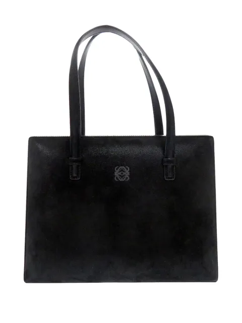 Loewe Pre-Owned 2010-2026 Velvet Anagram Narciso tote bag Black RNH87EKD7T3BBVFT
