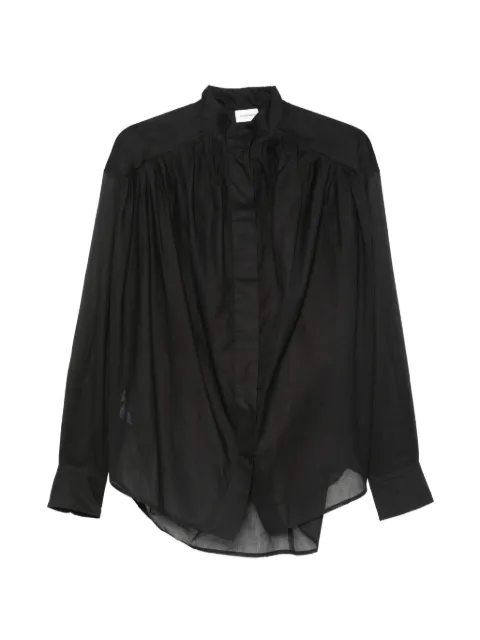 THE ANDAMANE Rania gathered semi-sheer blouse Black TM190956ATNC108