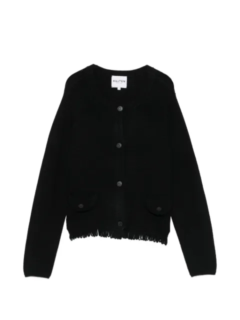 kujten Sevilla fringed-trim cardigan Black F4950