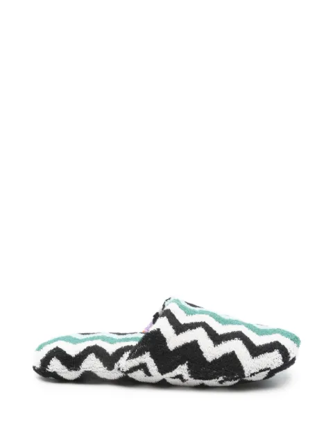 Missoni Home zigzag-pattern slippers Green 1E3OG00004