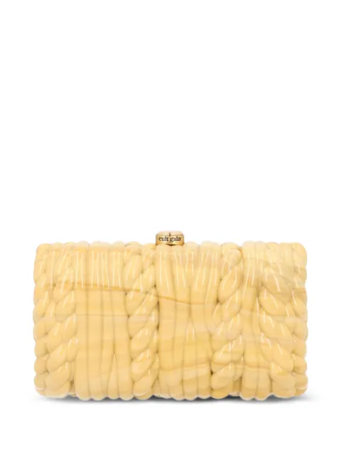 Cult Gaia Helene cable-knit effect clutch bag Neutrals HDBCL3078AC3607CORNSILKMULTI
