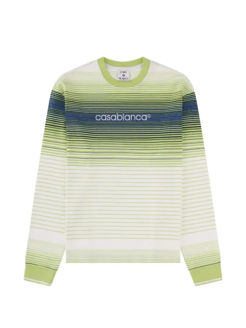Casablanca striped long-sleeve sweatshirt Green WSS26JTP51101