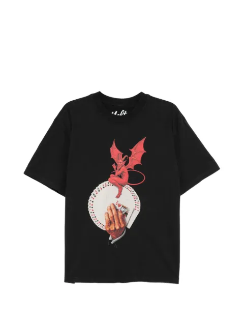 Melt graphic-print round neck T-shirt Black MS5275