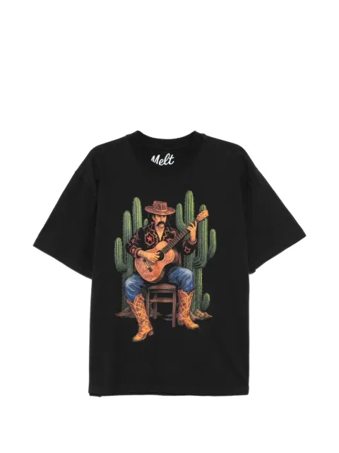 Melt graphic-print round neck T-shirt Black MS5273
