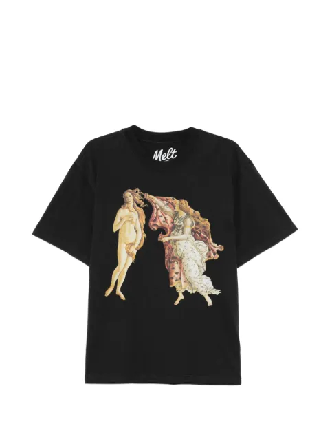 Melt graphic-print round neck T-shirt Black MS5274