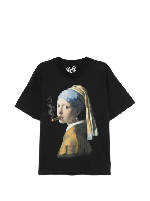 Melt graphic-print round neck T-shirt Black MS5272