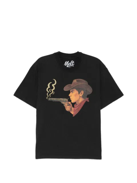 Melt graphic-print round neck T-shirt Black MS5277