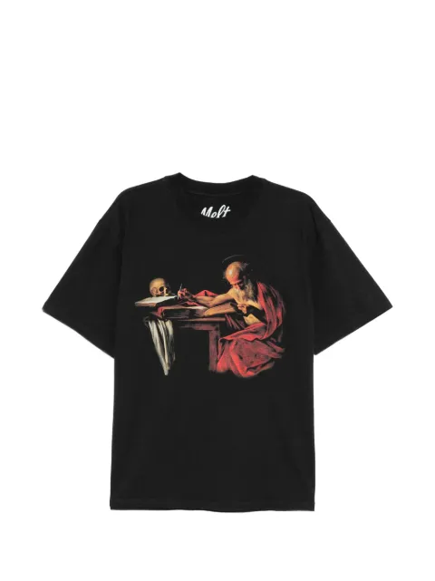 Melt graphic-print round neck T-shirt Black MS5280
