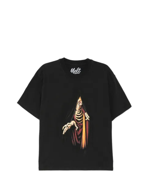 Melt graphic-print round neck T-shirt Black MS5278