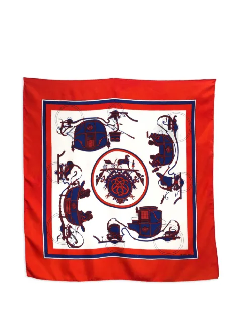 Hermès Pre-Owned 1981 Washington Carriage silk scarf Red 15016433