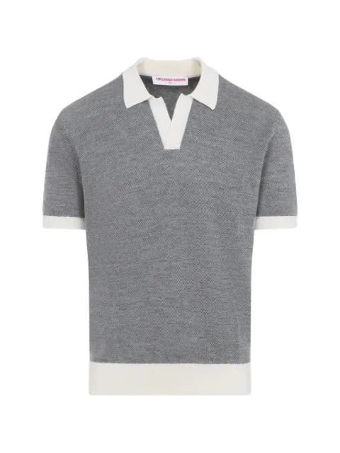 Orlebar Brown contrast-trim short-sleeve polo shirt Grey 281779