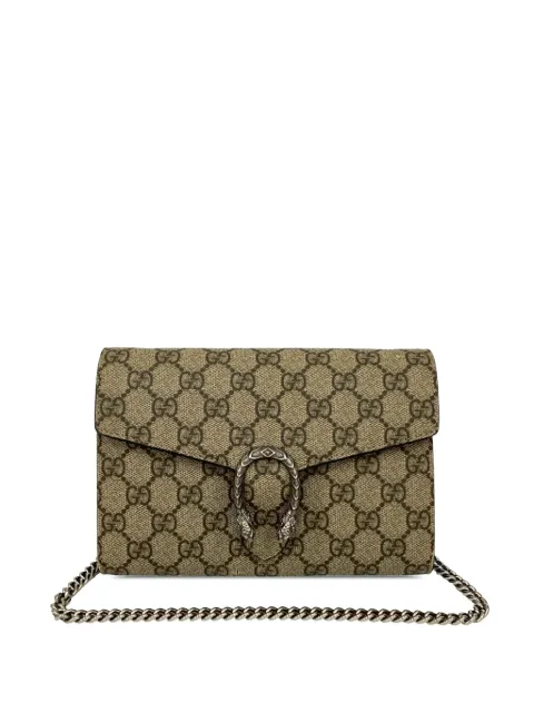 Gucci Pre-Owned 2016-2025 GG Supreme Dionysus Wallet on Chain crossbody bag Neutrals MD4YFBN8X4W00LP2