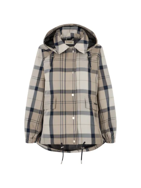 Barbour check-pattern hooded coat Neutrals LSP0324