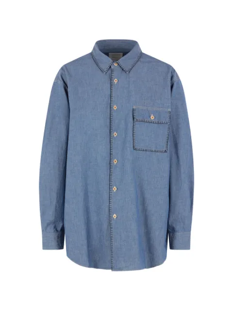 Kuro blanket-stitch chambray shirt Blue 964273INDIGO