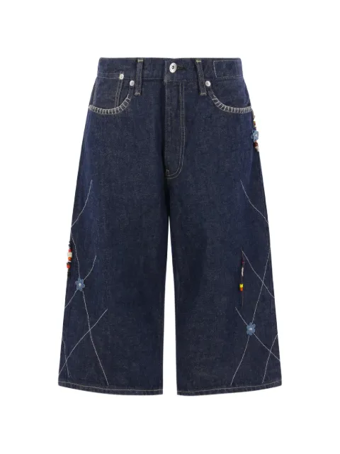 Kuro bead-embellished bermuda shorts Blue 964237INDIGO