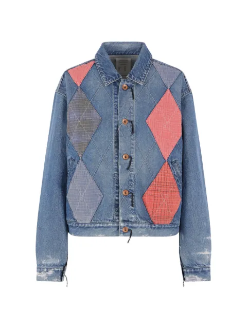 Kuro Argyle Sashiko denim jacket Blue 964241FADEDINDIGO