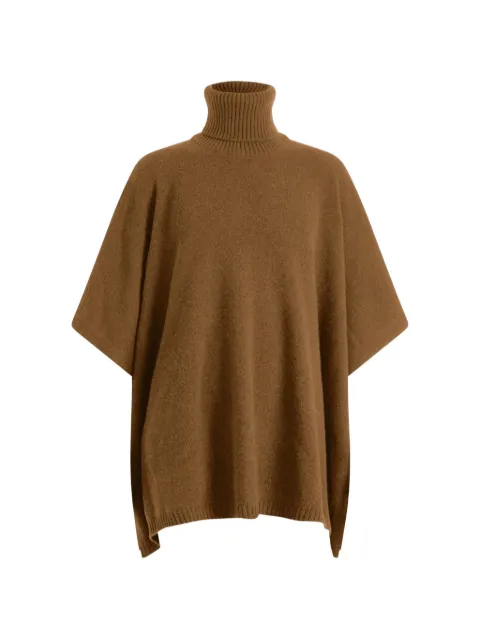LINNEA LUND Angela roll-neck loose poncho Brown ANGELA
