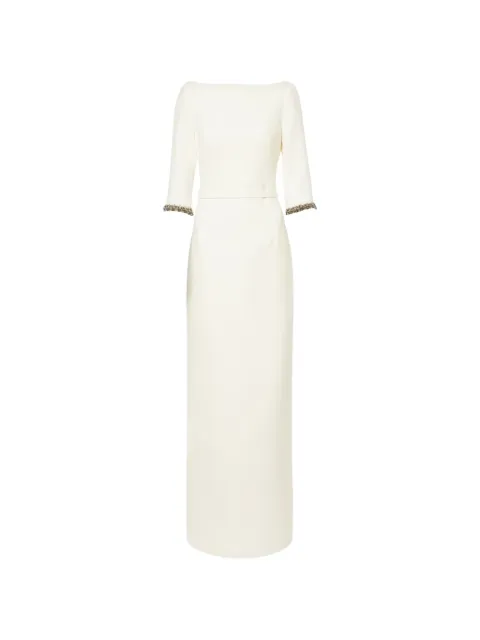 Safiyaa crystal-embellished maxi dress White DL12331E200BE681