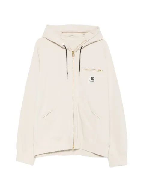 sacai x Carhartt logo-patch hoodie Neutrals 2601091S