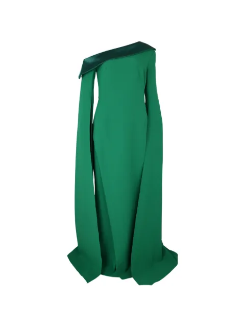 Safiyaa one-shoulder split-sleeve maxi dress Green DL13521BE681