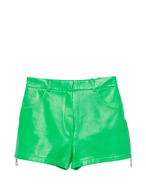 MITILIANE COUTURE zip-detail leather shorts Green 5940976000602