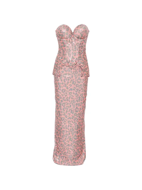 MITILIANE COUTURE sequin-embellished leopard-print skirt set (set of two) Pink 5940976000633